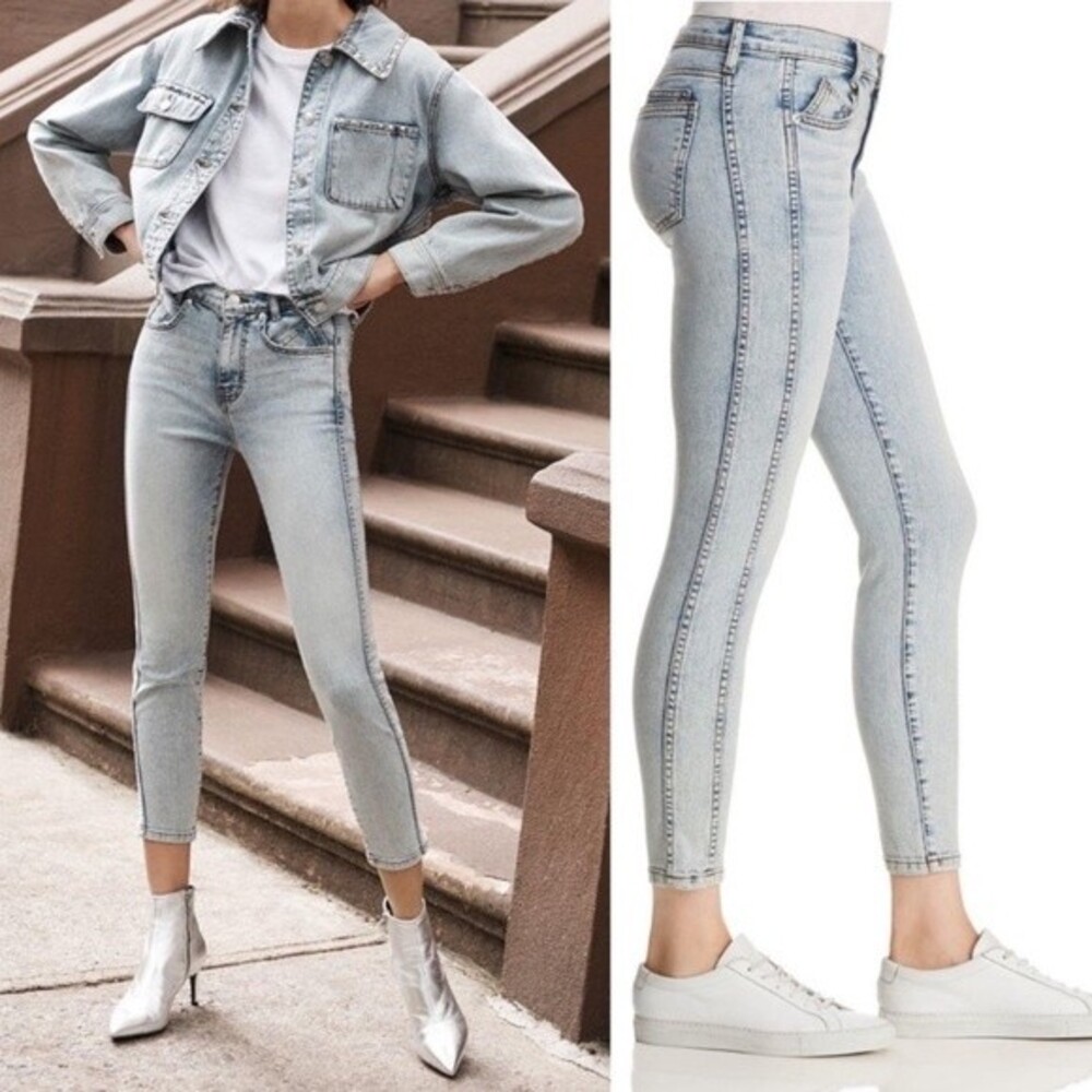 Current Elliott The 7-pocket High Waist Ankle Stiletto Skinny Jeans Roller 27